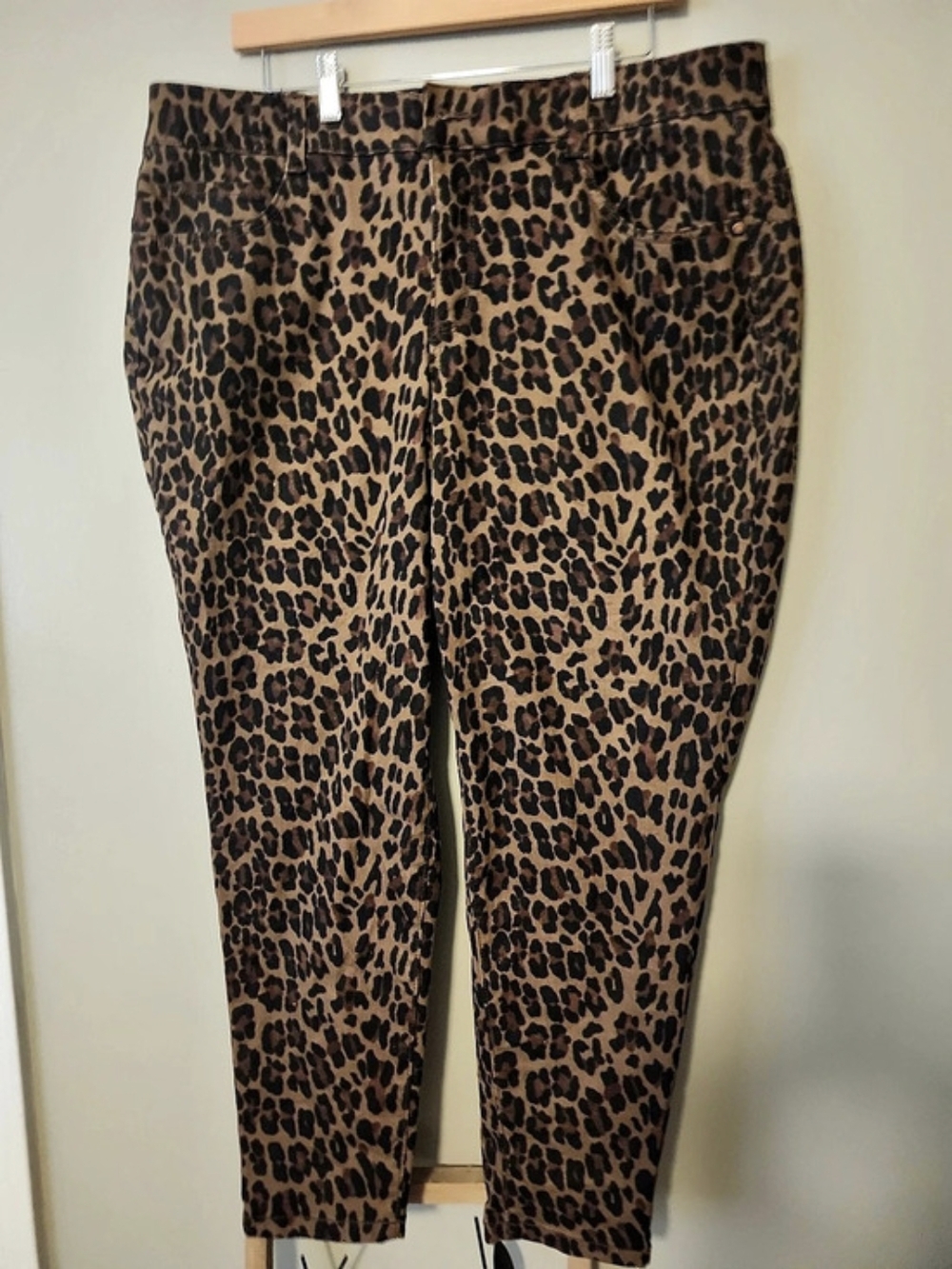 Vintage America Leopard Print Skinny Pants Size 18W